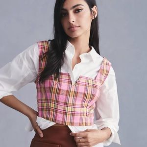 Maeve Structured Plaid Corset Top 4